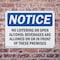 Signmission No Loitering Or Open Alcoholic Beverages OSHA Notice Sign, Plastic, 10in W x 7in L, 2PK OS-2PACK-NS-P-710-L-14696 - alternate 4